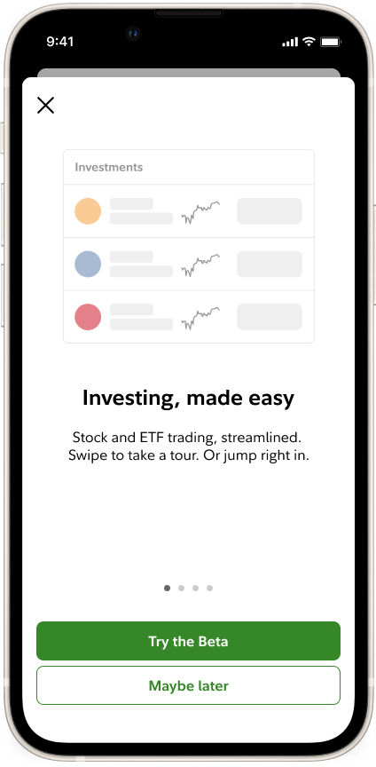 The Try the Beta invitation shown on app launch.