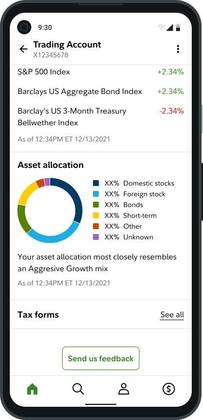 The new Asset Allocation section.