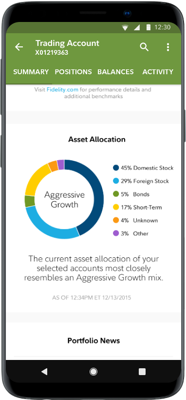 The original Asset Allocation section.
